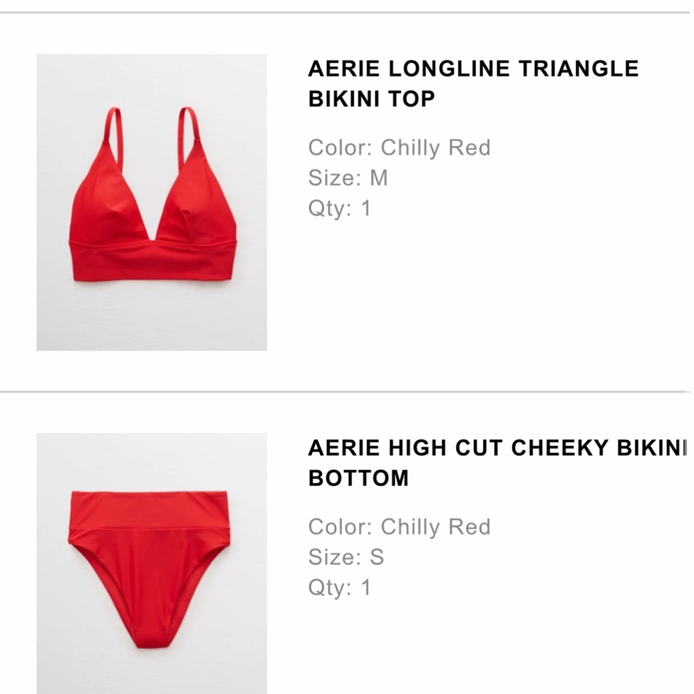 Aerie red Bikini Set
